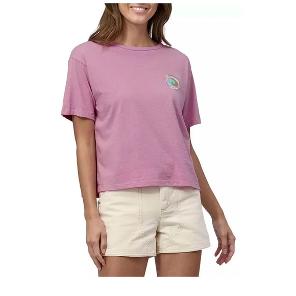 Patagonia Women's M Medium Unity Fitz Easy-Cut Responsibili-Tee T-Shirt Pink NWT - Picture 8 of 10